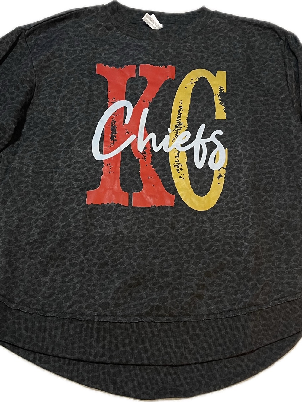 KC Chiefs Graphic Women’s Sweatshirt - Black with Red & Yellow Logo